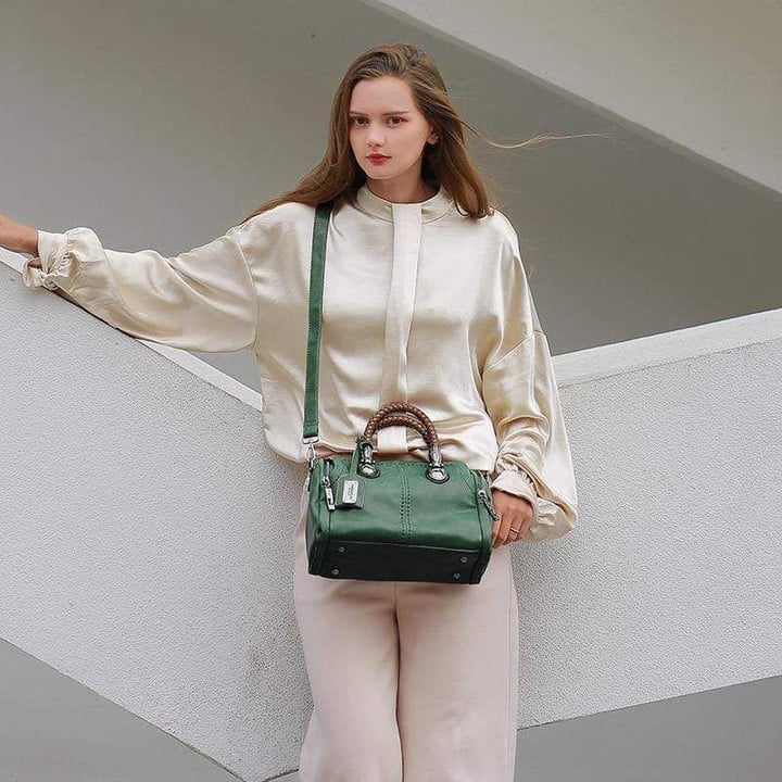 Retro™ – Stor Håndtaske i Ægte Vokset Læder