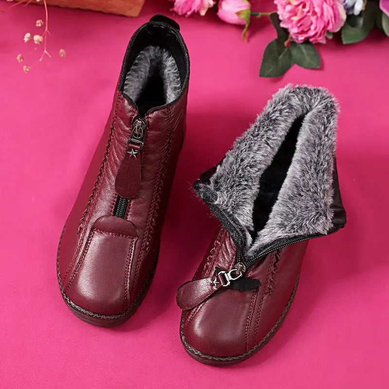 Dame Støvler i Ægte Læder – Skridsikre og Varmende Komfort