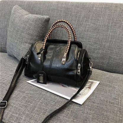 Retro™ – Stor Håndtaske i Ægte Vokset Læder