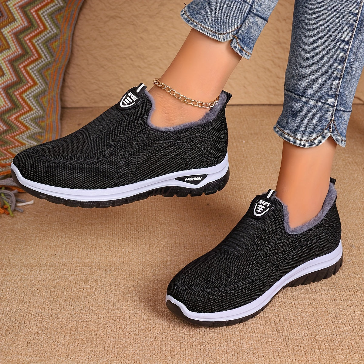 Kvinders Skridsikre Slip-On Vinterstøvler med Varm Foring