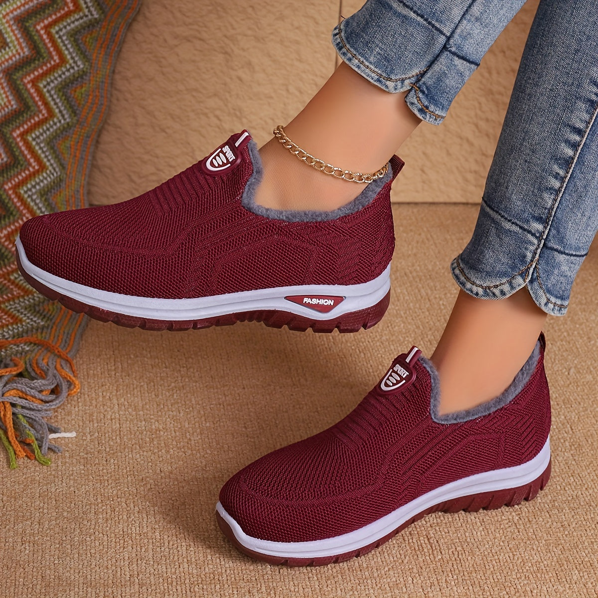 Kvinders Skridsikre Slip-On Vinterstøvler med Varm Foring