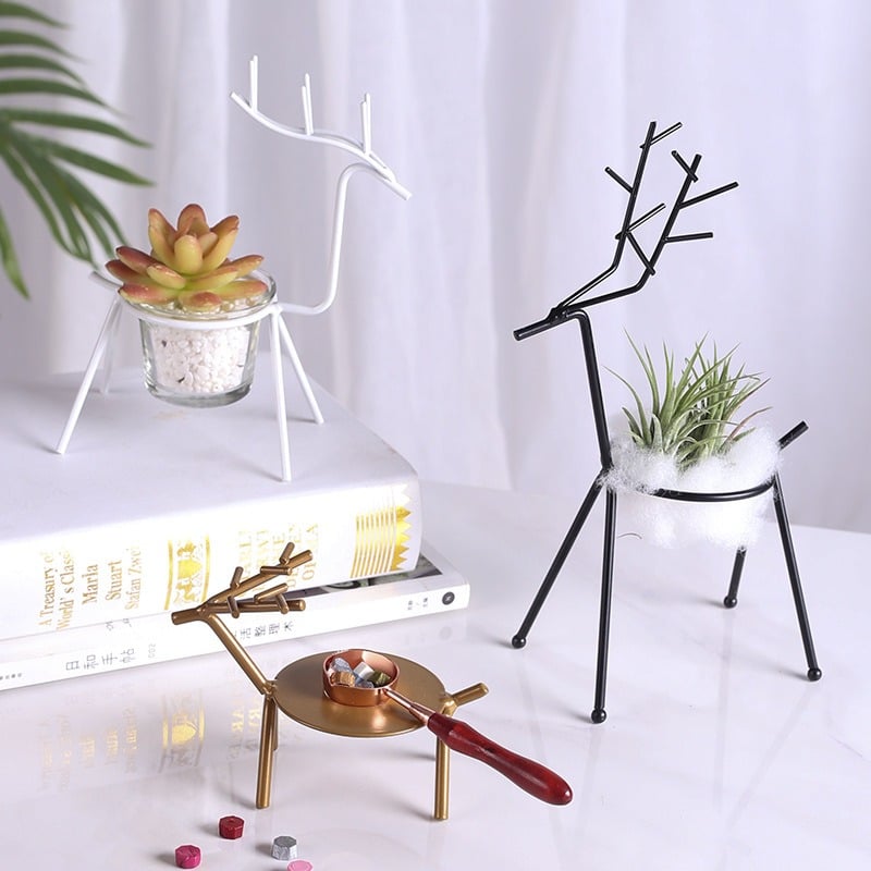 Reindeer™ – Moderne Juledekoration i Metal til Planter og Lys