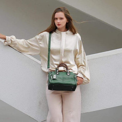 Retro™ – Stor Håndtaske i Ægte Vokset Læder