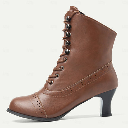 Victorian™ – Ortopædiske Snørestøvler med Mellem Hæl til Kvinder