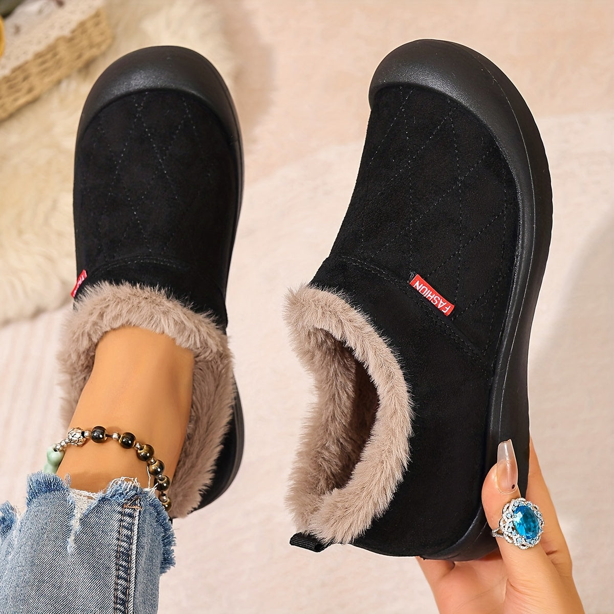 Cozy Cloud Slip-On Damestøvler