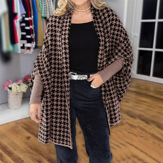 StyleWrap Houndstooth Poncho