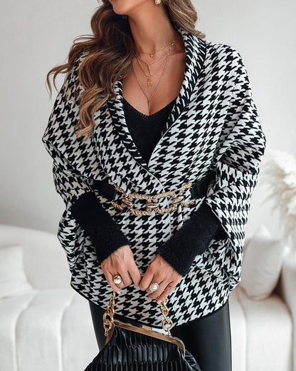 StyleWrap Houndstooth Poncho