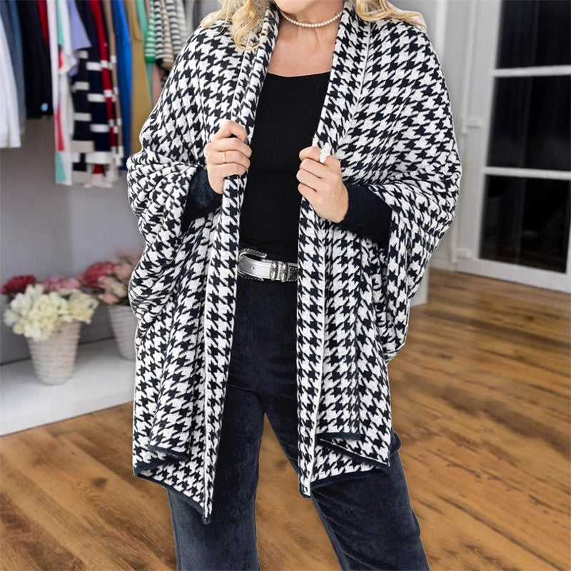 StyleWrap Houndstooth Poncho
