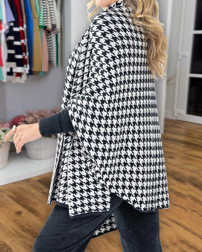 StyleWrap Houndstooth Poncho