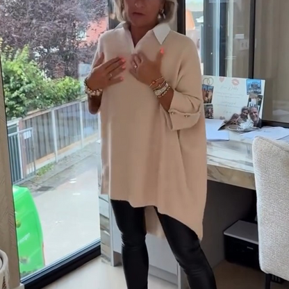 Dame Skjorte med Lange Ærmer og Løs Pasform