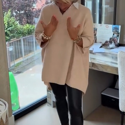 Dame Skjorte med Lange Ærmer og Løs Pasform