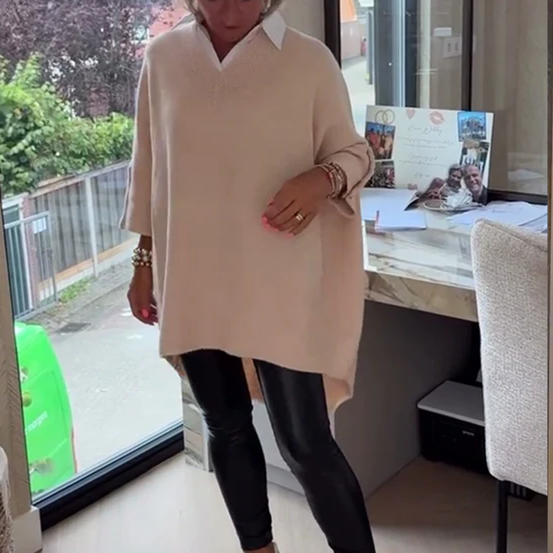 Dame Skjorte med Lange Ærmer og Løs Pasform