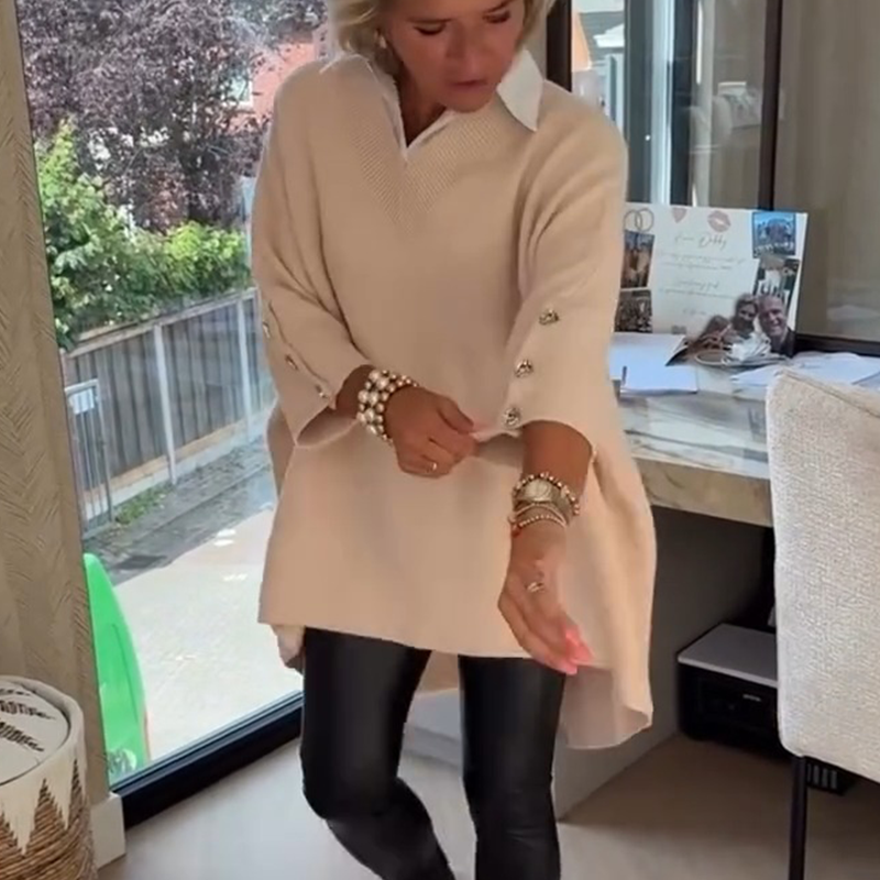 Dame Skjorte med Lange Ærmer og Løs Pasform